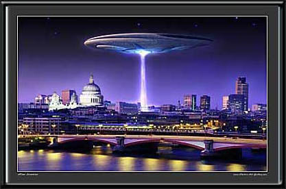 Alien Invasion over London UFO Art