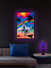 Load image into Gallery viewer, Unicorn Rainbow - Flocked Blacklight Poster
