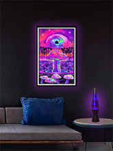 Load image into Gallery viewer, Mushroom Ripple - Flocked Blacklight Poster
