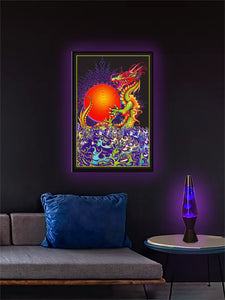 Dragon Rising - Flocked Blacklight Poster