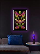 Load image into Gallery viewer, Black Cat Halloween - Flocked Blacklight Poster
