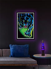 Load image into Gallery viewer, King of the Night Cat - Flocked Blacklight Poster
