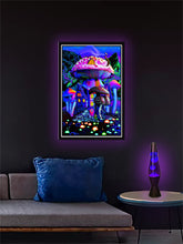 Load image into Gallery viewer, Mushroom House - Non Flocked Blacklight Poster
