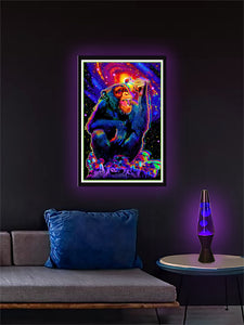 Monkey Mushroom - Non Flocked Blacklight Poster