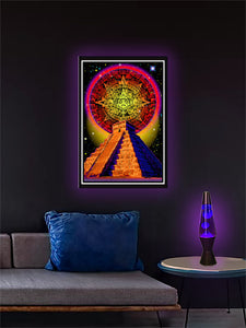 Mayan Temple - Non Flocked Blacklight Poster