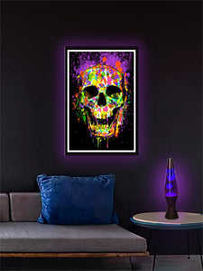 Splatter Skull - Non Flocked Blacklight Poster