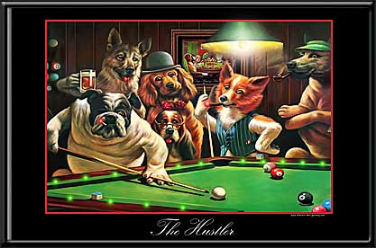 Dogs Playing Pool LED Wall Art