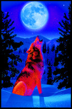 Load image into Gallery viewer, Wolf Moon - Non Flocked Blacklight Poster
