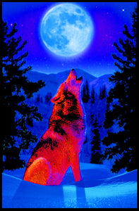 Wolf Moon - Non Flocked Blacklight Poster