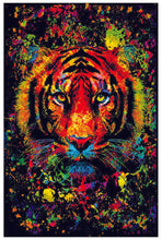 Load image into Gallery viewer, Tiger Splatter - Non Flocked Blacklight Poster
