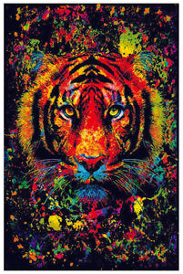 Tiger Splatter - Non Flocked Blacklight Poster