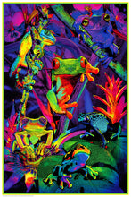 Load image into Gallery viewer, Tree Frogs - Non Flocked Blacklight Poster
