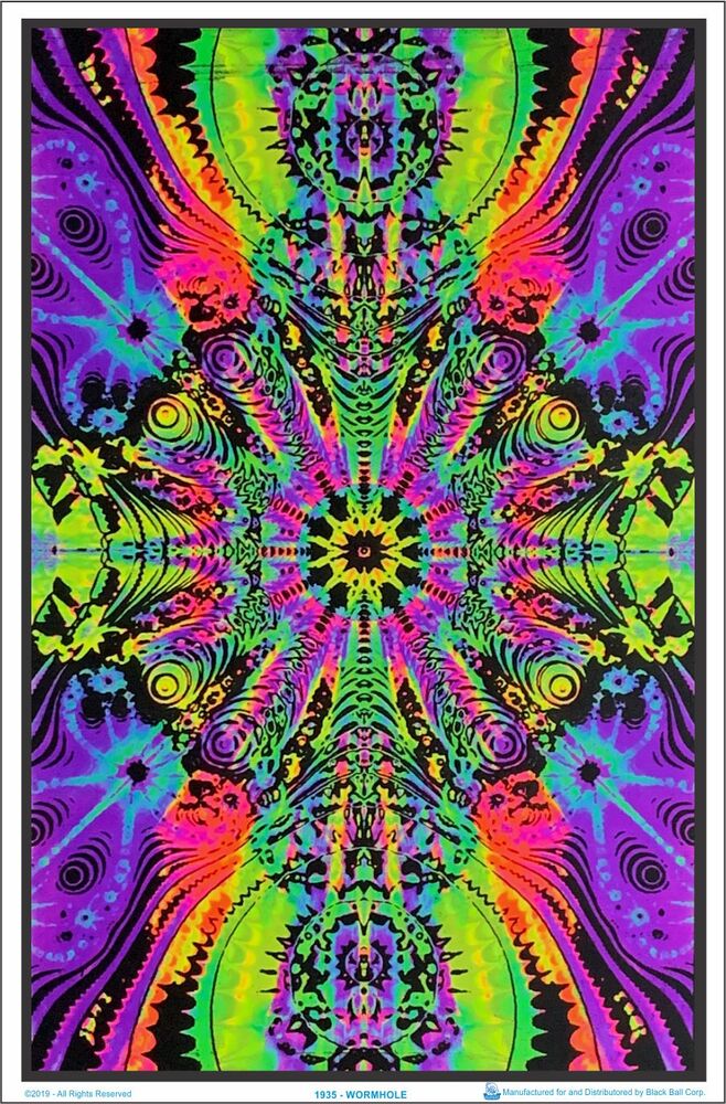 Wormhole - Flocked Blacklight Poster