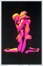 Load image into Gallery viewer, Lovers - Flocked Blacklight Poster
