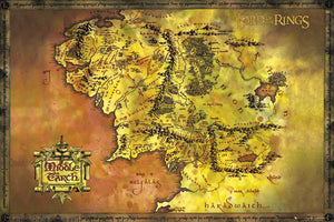 Lord of the Rings Map Poster