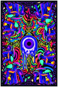 Shroom With A View Blacklight - Flocked Blacklight Poster