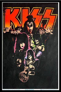 Kiss Neon Blacklight Poster - Black